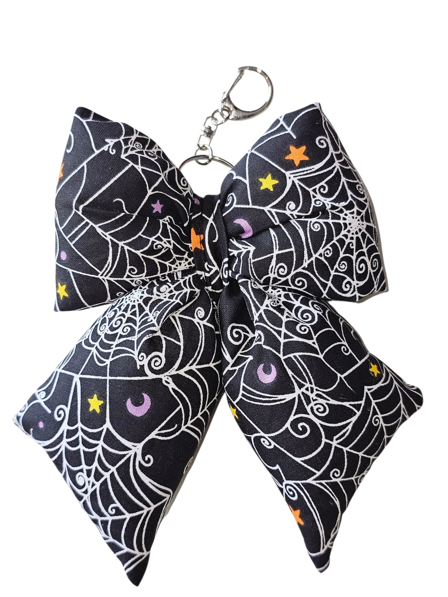 Puffy Bow Bag Charms - Spider Web