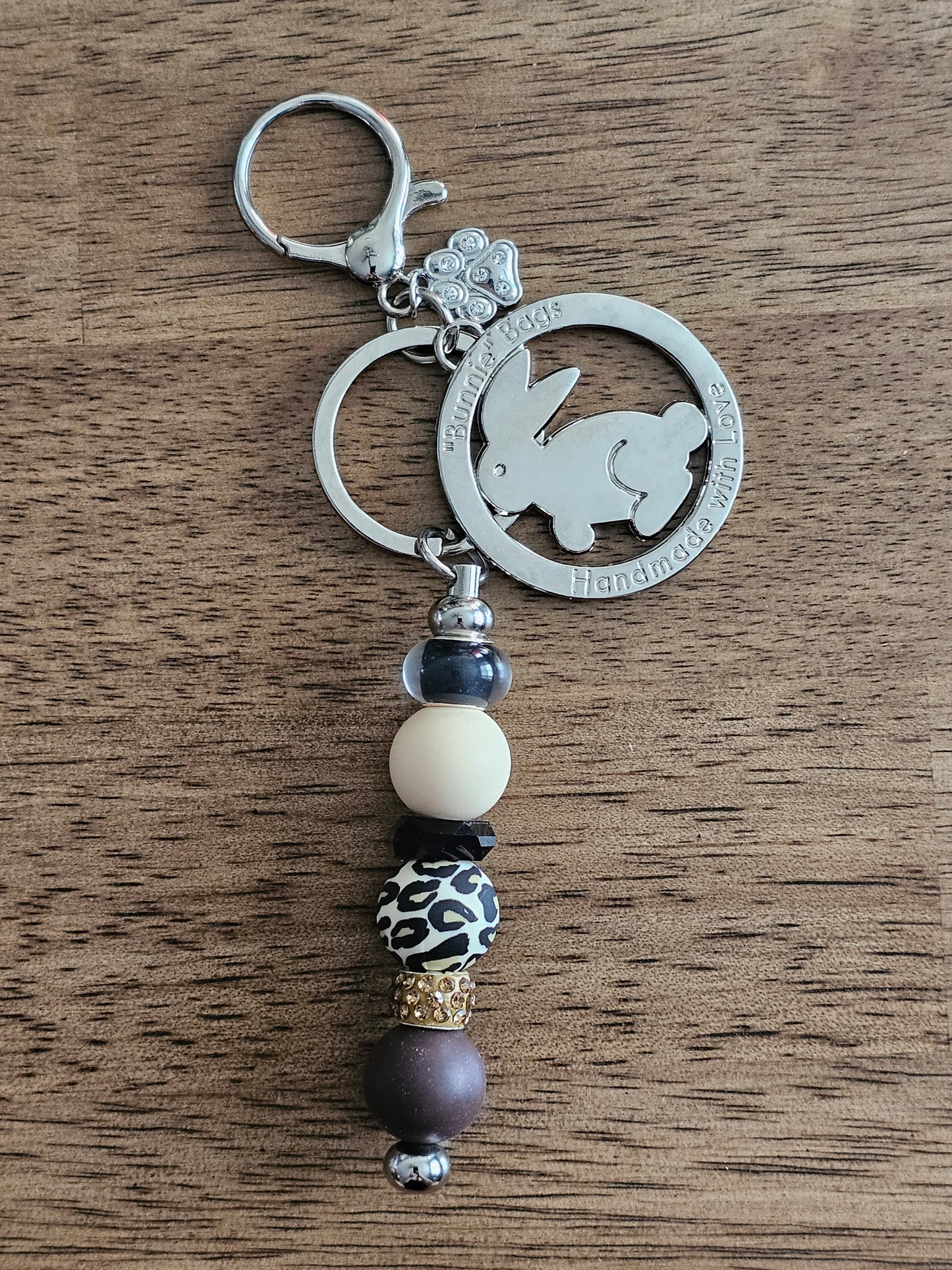 Whimsy Bag Charm - Brown w/paw charm