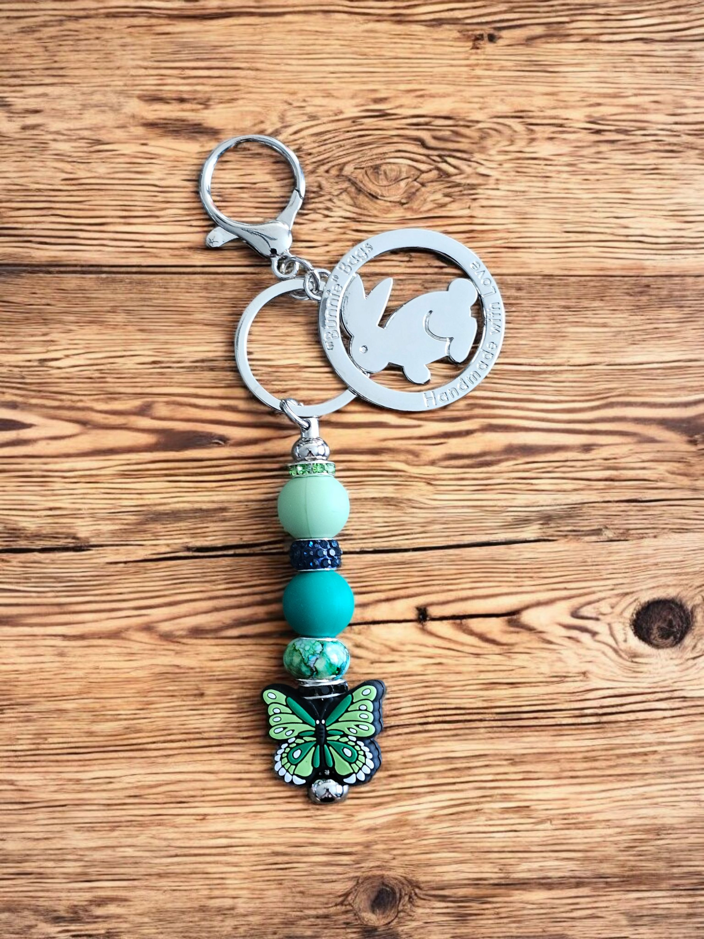 Whimsy Bag Charm - Butterfly green