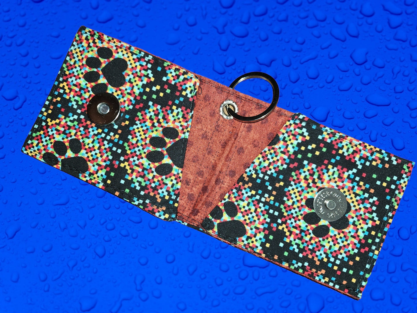 Key Chain Wallet - Black Paws