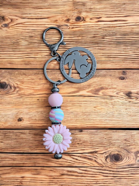Whimsy Bag Charm Pink Daisy
