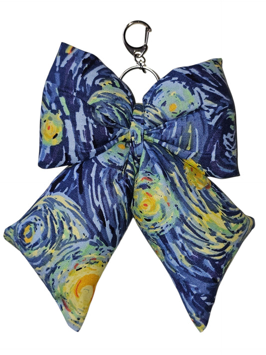 Puffy Bow Bag Charm - Night Stars