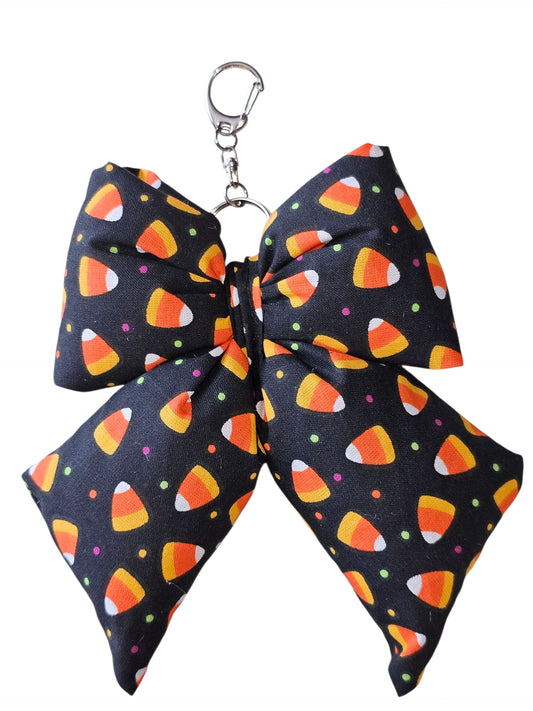 Puffy Bow Bag Charm - Candy Corn