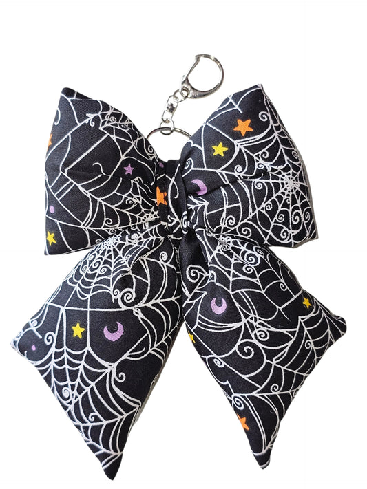 Puffy Bow Bag Charms - Spider Web