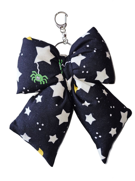 PuffyBow Bag Charm - Stars with Spider - Glows in Dark!