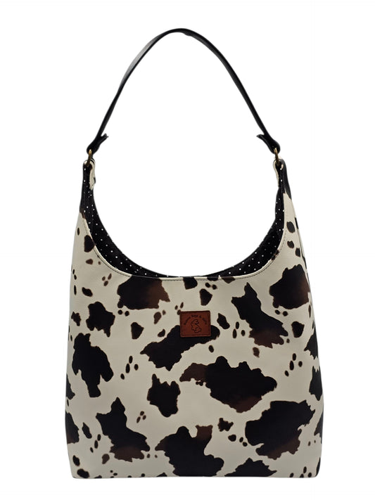 The Charlie Structured Hobo - Cow Theme