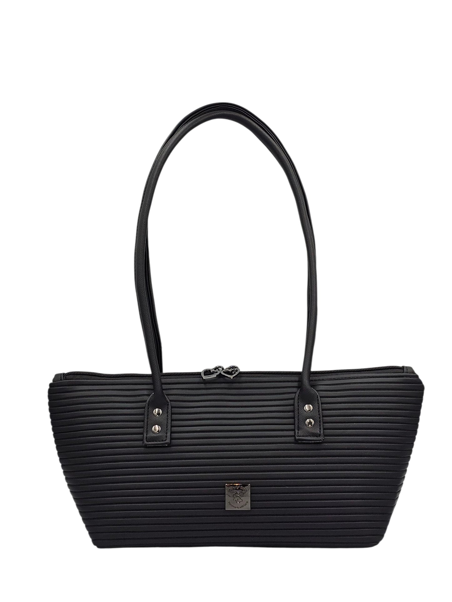 Horizon East West Shoulder Bag - Black Stripes