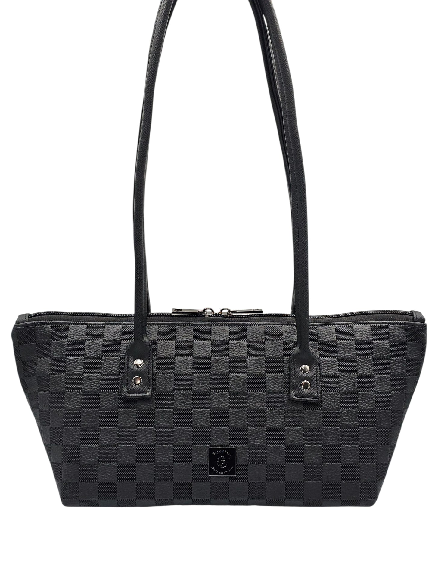 Horizon East West Shoulder Bag - Black Checkers
