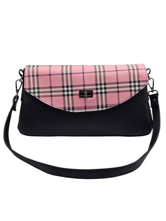 Makayla Shoulder Bag - Pink Plaid