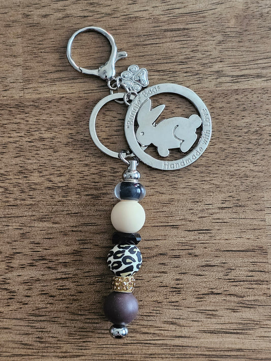 Whimsy Bag Charm - Brown w/paw charm