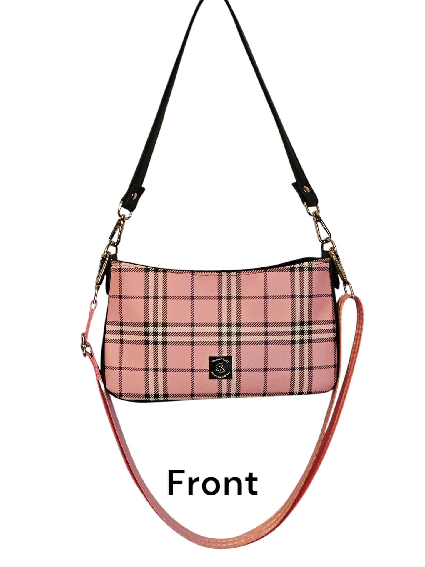 Pink Plaid - Aries Crossbody Shoulder Bag