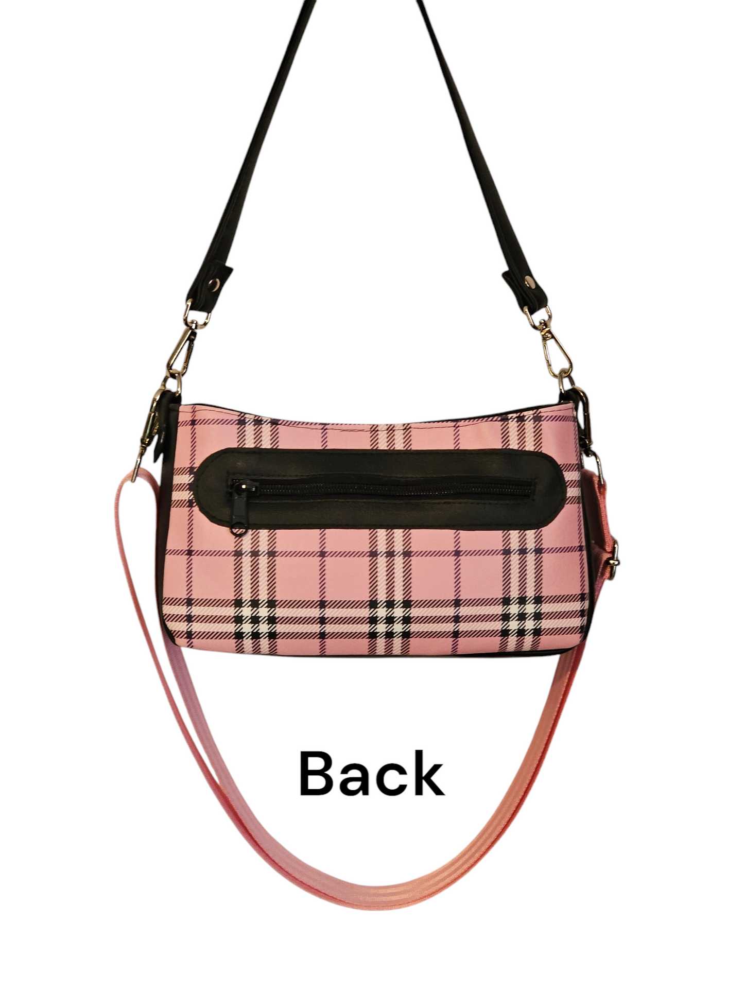Pink Plaid - Aries Crossbody Shoulder Bag